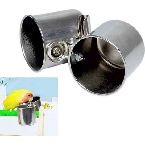 Mangeoire double usage pour perroquet, support pour cage, boîte à mangeoire. (1/4)