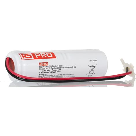 Bloc batterie rechargeable RS PRO 2.4V NiCd 4Ah D x 2 ( Prix pour 1 )