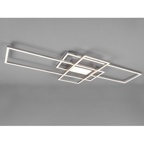 Große LED Deckenleuchte CANTA hell mit 6.600 Lumen, dimmbar, Silber Breite 105cm (1/5)