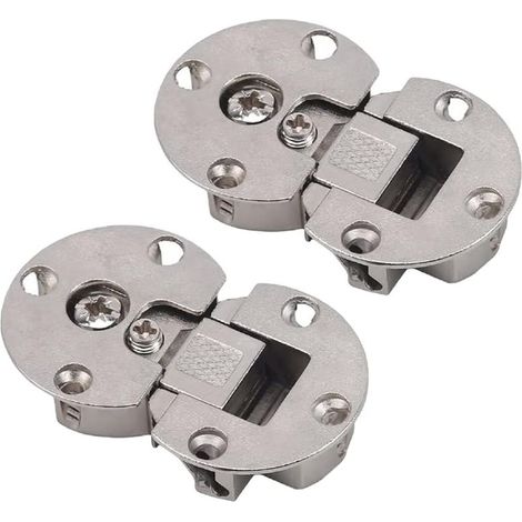 Bisagras pivotantes de 90 grados para puertas de armarios, bisagras especiales para oficinas, clips de bisagra ocultos ajustables para puertas de armarios, bisagras planas (2 piezas) (1/5)
