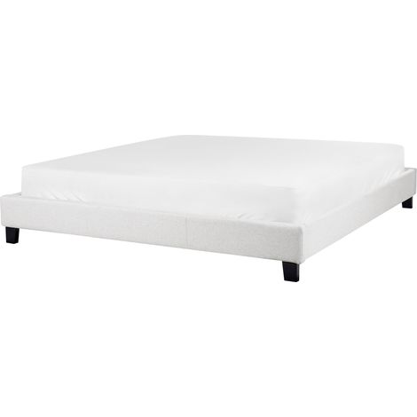 Bed without Headboard Fabric ROANNE 180 x 200 cm (EU Super King) Light Grey (1/5)