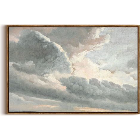 Tableau Sur Toile Non Encadré - Étude Des Nuages Avec Coucher De Soleil Près De Rome - Décor Murale Vintage Pour Salon Chambre - 50 X 75 Cm - 1 Pièce (1/5)
