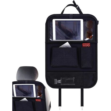 Organisateur de siège arrière de voiture, organiseur de siège arrière de voiture - Protection de siège arrière de voiture avec support de tablette, housse pour sacs de rangement de voiture, (1/5)