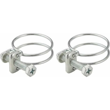 2x Collier de serrage double fil en métal zingué Gaine Tuyau Câble Tube Fixation Electroménager Ventilation Serre-joints, 70 - 75mm