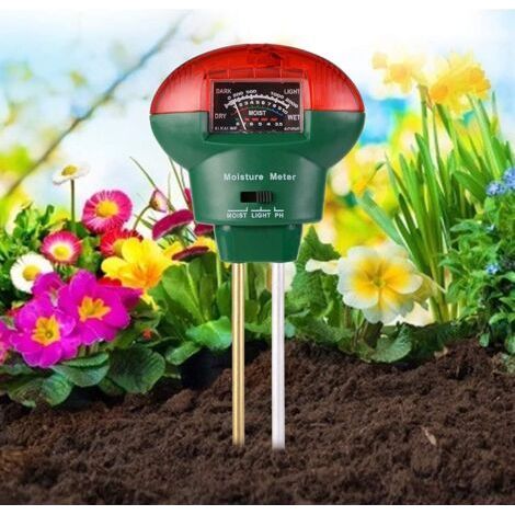 FENOPLASTICATesteur de sol PH solide 3 en 1, kit de testeur, testeur de lumière et d'acidité PH, kit de capteur de testeur d'humidité du sol pour fleurs/herbe/plantes/jardin/ferme/pelouseAucune pile r (1/5)