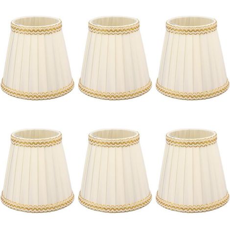 Abat-jour clip en tissu, 6 pièces, petit abat-jour cylindrique pour lustres, bougies et lampes à douille E14, fixation facile sans outil