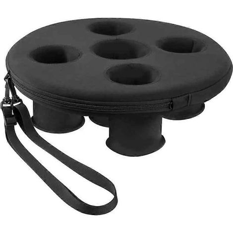 Porte-gobelet flottant pour piscine avec plateau flottant à 5 trous, idéal pour les fêtes à la piscine, la plage, le spa et le jacuzzi. (1/5)