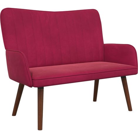 Divano a 2 Posti Rosso Vino 115 x 61 x 87 cm Velluto vidaXL
