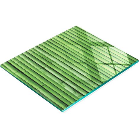 Tablero decorativo multifuncional de vidrio templado color bamb煤, 60x52 cm.