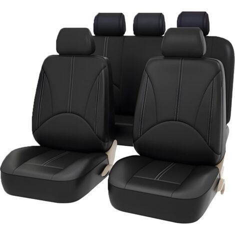FENOPLASTICA9 Pièces Housses de Siège Avant et Arrière, Ensemble complet de Voiture Imperméables Cuir, Housses De Siège De Voiture En Cuir Anti-Poussière Respirant Housses De Siège Ensemble Complet (1/5)
