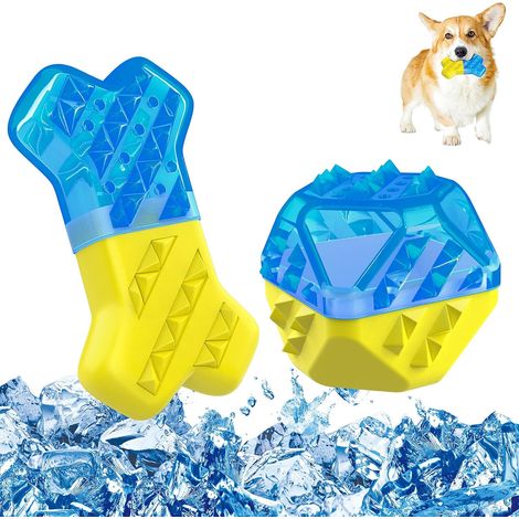 2 pcs Jouets à macher pour chiens TPR, os et jouets d\'été sphériques, adaptés aux chiens de petite et moyenne taille-Fei Yu (1/5)