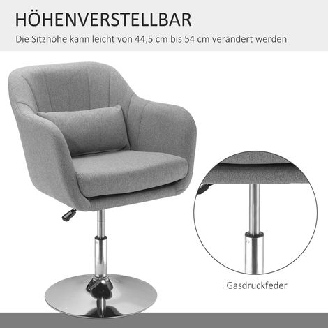 MEUBLIV Drehstuhl grau 60 x 60 cm – höhenverstellbar, mit Armlehnen (1/5)