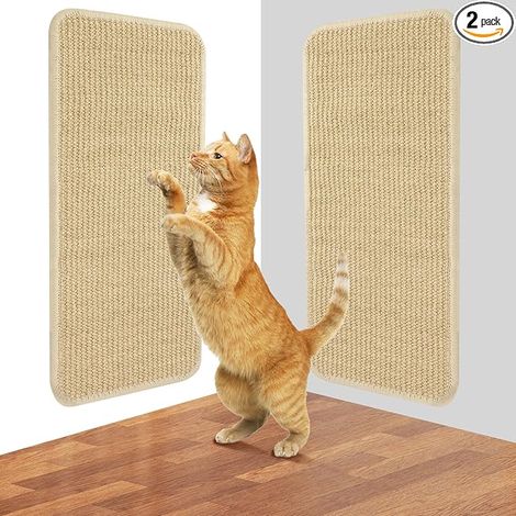 Tapis Griffoir pour Chat, Grattoir Chat de 50x25CM. Tapis Griffoir Chat en Tapis Sisal, Griffoir Chat Canapé est résistant à l'usure. Tapis Chat pour protéger canapés, Portes et Meubles (1/5)