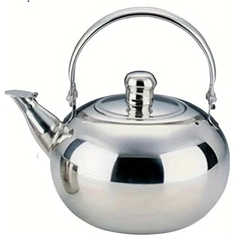 Théière en acier inoxydable facile à nettoyer - 1 l avec filtre amovible, paroi intérieure lisse pour un nettoyage rapide - Argenté