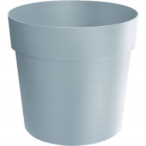 Klassischer runder Kunststoffblumentopf, hellgrau, 23,5 cm, Grower