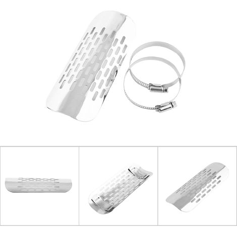 Protection thermique universelle pour silencieux de moto, couvre-pot en argent (1/5)