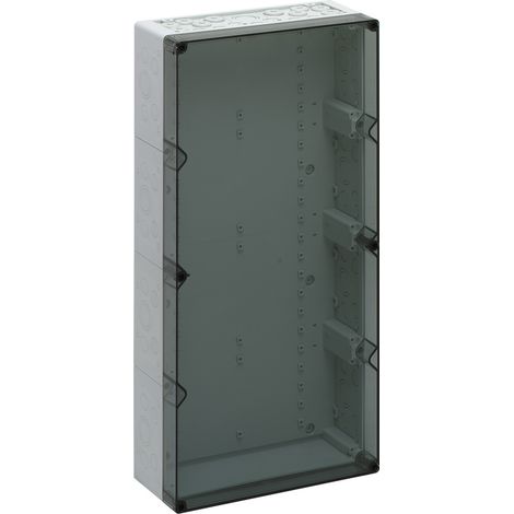 Spelsberg Caja vacía, transparente, grado de protección IP65, resistencia al impacto IK07, clase de protección II, Ui 690V AC, tensión de aislamiento nominal 1000V DC, sin halógenos, 74400401