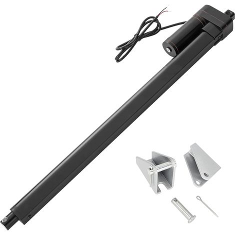 Course 600 mm - 3000 N - Étanche IP65 - Entraînement linéaire 12 V - Moteur linéaire 5 mm/s - Avec étriers de montage pour porte, armoire, ouvre-fenêtre, ouvre-porte, domotique (1/5)