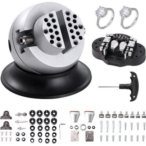 VEVOR Morsa a Sfera, Strumento Impostazione dellIncisione da 3", Morsa Incisione a Rotazione 360°, Blocco Standard da 70 Pz, Strumenti di Blocco deIncisione dei Gioielli per Lavorazione dei Gioielli