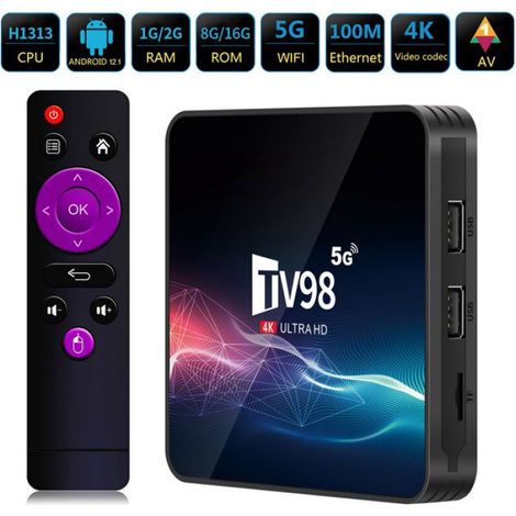 Boitier iptv TV98 nouveau Android WIFI TV box 4K Internet TV décodeur lecteur réseau tv box 2+16G (1/4)