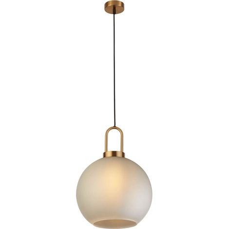 Suspension SNOWDROP 1L métal laiton avec verre depoli E27 max 60w diamètre 30cm (1/3)