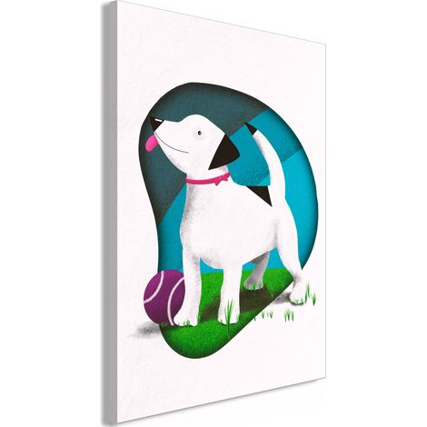 Dipinto - Cane e palla (1 parte) verticale (1/3)