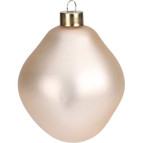 Palline per albero di Natale in vetro color champagne decorazioni natalizie -Opaco / 10 cm (1/3)