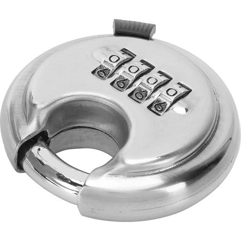 Cadenas à disque à 4 chiffres avec anse en acier trempé, idéal pour remorque, garage, abri de jardin et unité de stockage. (1/5)