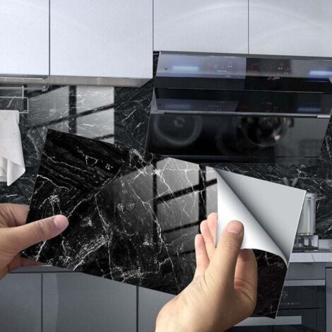 Marble Tile Stickers for Bathroom, XU, Kitchen, Backsplash, Waterproof, Moisture Proof - (1/4)