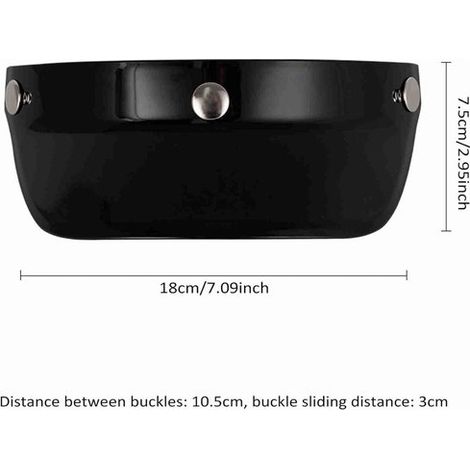 Visera para casco, visera para casco de motocicleta con protección solar de 3/4 para casco de motocicleta retro (negra) (1/5)