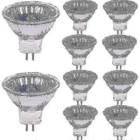 Lot de 10 douilles GU4 20 W 12 V, ampoules halogènes blanc chaud à intensité variable (1/5)