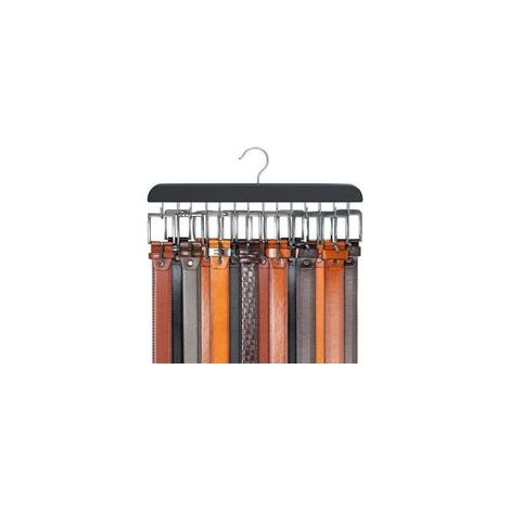Cintre de Ceinture pour Placard Max 42 Ceintures, Organisateur de Ceinture, Accessoires de Placard avec 14 Crochets, Porte-Ceinture en Bois Robuste pour organiseurs de placards et Rangement (1/4)