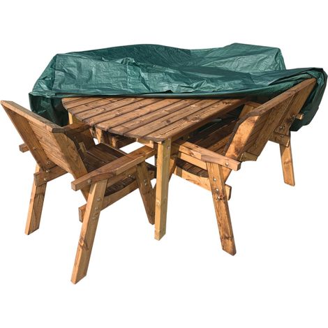 Charles Taylor Deluxe 6 Seater Table Chair Set Outdoor Furniture Fitted Cover