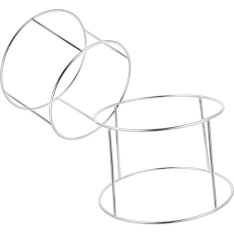 Porte-Assiettes Pratique en Acier Inoxydable Argenté Double Couche Support à Assiettes 2pcs pour Buffet et Occasions de Dîner Quotidiennes (1/4)