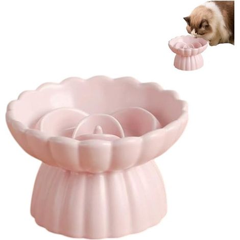 1 gamelle pour animaux - Gamelle pour chat - Pour chats et chiens - Protection du cou - Compatible lave-vaisselle - Convient aux chats et chiots - Protège la colonne vertébrale Rose (1/5)