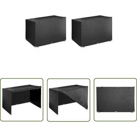 The Living Store Housses de balancelle 2 pcs 12 œillets 215x150x130/150 cm PE - Housse De Balancelle - Housse De Jardin - Protection Mobilier Extérieur - Imperméable - Anti Uv (1/5)