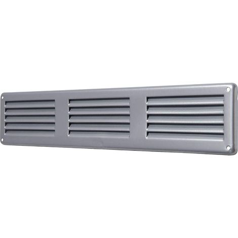 Ventilazione GL306RG Grille de ventilation rectangulaire en tôle vernie grise avec filet anti-insectes Dimensions 300 x 60 mm (1/5)