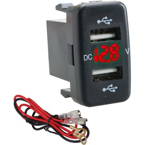 Chargeur Voiture 4.2A Prise Double USB Adaptateur avec Câble 0.6m Remplacement pour Toyota Modèles Rouge (1/5)