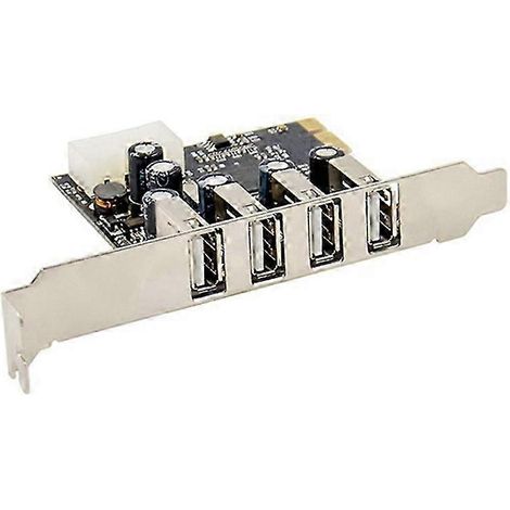 PCI-E-zu-4-Port-USB-2.0-Konverterkarte (PCIe-USB-2.0-Adapterkarte) mit MCS9990-Chipsatz und Hot-Swap-Funktion (JXLGV) (1/5)