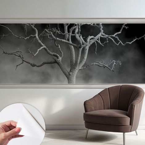 Papier peint autocollant avec imprimé pour intérieur moderne application facile a motif Arbre brumeux 250x104 cm (1/5)