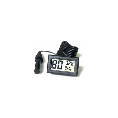 Tuner Numérique Intégré Thermomètre Hygromètre avec Sonde Externe pour Couveuse Aquarium Volaille Reptile (Noir)