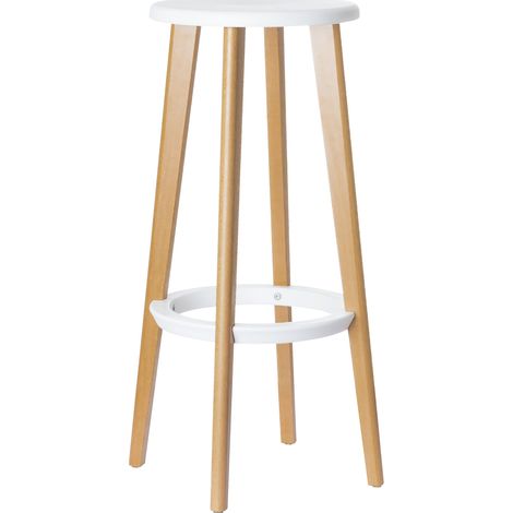 meet, Tabouret de bar WOODY, avec pieds en bois, lot de 2, (1/2)