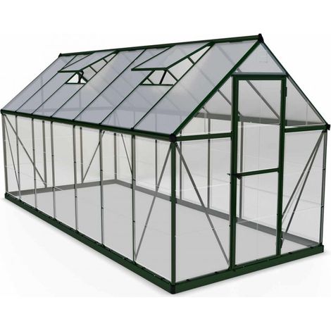 Greenhouse Hybrid 6 x 14 - Polycarbonate - L426 x W185 x H208 cm - Green