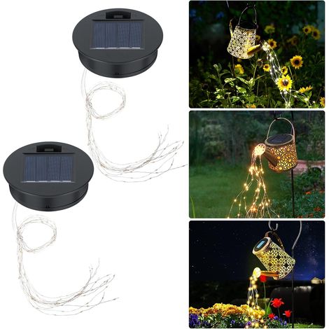 Set of 2 Replacement Solar String Lights for Watering Cans, Waterproof, 8CM Replacement Solar Lanterns for Garden Solar Lights, Garden Accessories (Colorful Lights) (1/5)