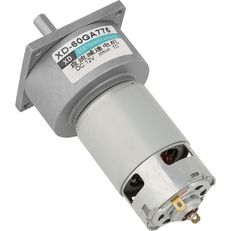 DC12V/24V 35W Mini DC Adjustable Speed Gear Motor Metal Large Torque CW/CCW Motor (12V 10rpm) (1/5)