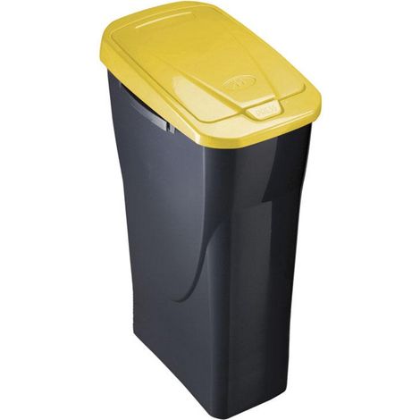 Cubo ecobin con tapa color amarillo 21,5 x 36 x 51 cm 25 l