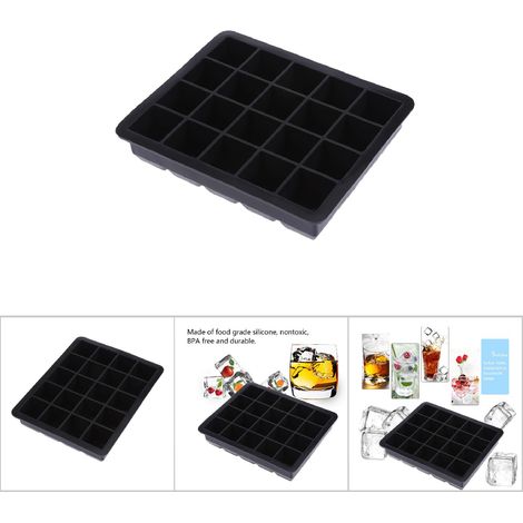 Moule à glaçons en silicone à 20 compartiments (noir) (1/5)