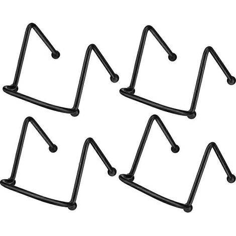 4 pezzi 2 pollici Piccolo supporto per piatti Espositore Mini supporto con cornice in metallo nero per foto, libri, foto (1/5)
