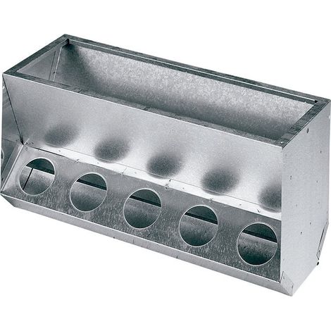 Mangiatore Dispenser per Conigli con 10 Fori, 63 x 25 x 31 cm. Realizzato in Lamiera Zincata