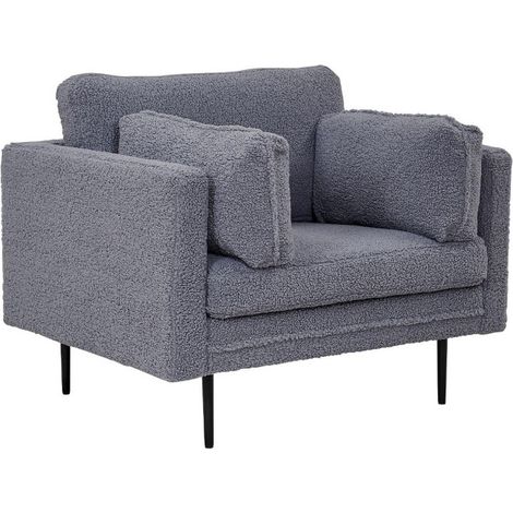 Fauteuil Design Bouclette "Boom" 110cm Gris Foncé (1/5)